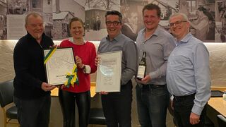 Manfred Ludwig (Finanzvorstand), Carolin Grimm (1. Vorsitzende), Tobias Kuner (BZN-Gründungsmitglied und Ehrenmitglied), Felix Lechner (2. Vorsitzender), Markus Crhak (2. Bürgermeister Gemeinde Neuried)