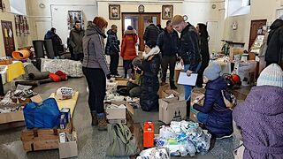 Der Hilfstransport hat die Stadt Ivano-Frankivsk am 28.02.2022 erreicht (Foto: Malteser)
