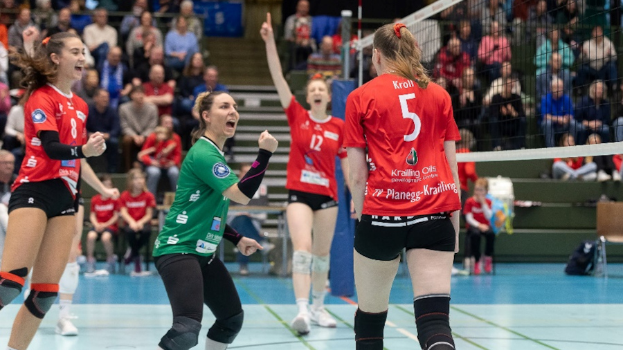 von links: Joanna Huber, Nadine Raß, Julia Ziegler und Janina Kroll haben allen Grund zu jubeln(Foto: TVPK)